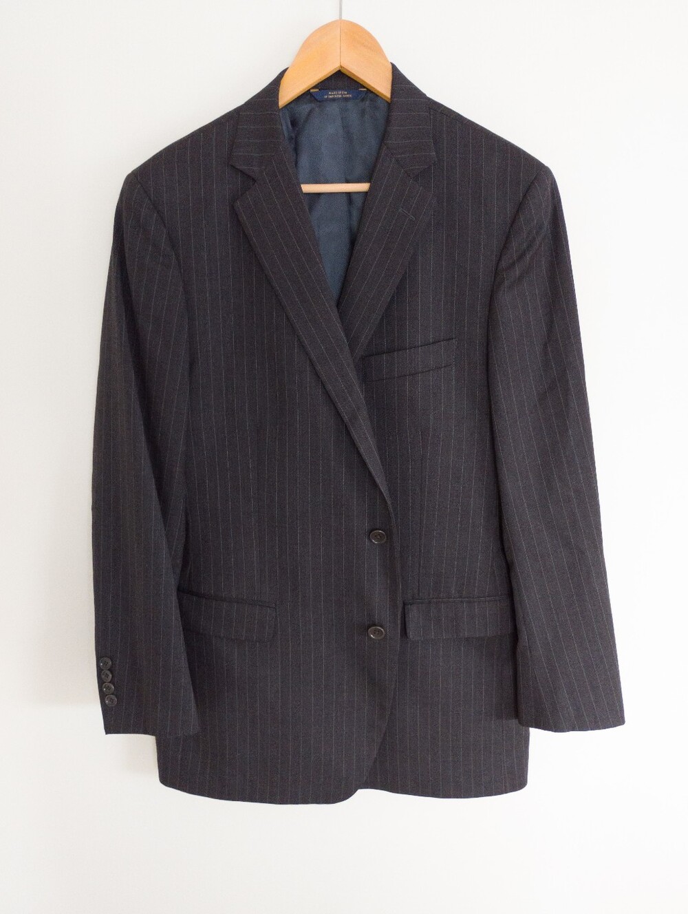 Brooks Brothers 1818 Fitzgerald Wool Pinstripe Suit Jacket 44L Trabaldo Togna